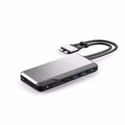 ALOGIC U2CSH-SGR station d'accueil Avec fil USB 3.2 Gen 1 (3.1 Gen 1) Type-C Noir, Argent
