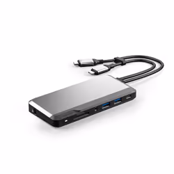ALOGIC U2CSH-SGR station d'accueil Avec fil USB 3.2 Gen 1 (3.1 Gen 1) Type-C Noir, Argent