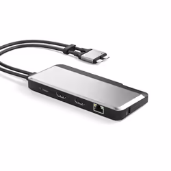 ALOGIC U2CSH-SGR station d'accueil Avec fil USB 3.2 Gen 1 (3.1 Gen 1) Type-C Noir, Argent - Vue supplémentaire 4