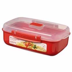 Sistema 1114, Bol, Rouge, Transparent, 1250 ml, Transparent, 5,28 tasses, 149 mm