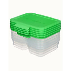 Sistema 59165 boîte hermétique alimentaire Rectangulaire contenant 0,87 L Vert, Transparent 5 pièce(s)