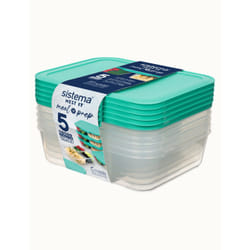 Sistema 59175 boîte hermétique alimentaire Rectangulaire contenant 1,9 L Bleu, Transparent 5 pièce(s)