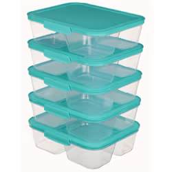 Sistema 59175 boîte hermétique alimentaire Rectangulaire contenant 1,9 L Bleu, Transparent 5 pièce(s)