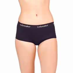 Icebreaker Sprite Hot Pants, Bas de maillot de bain classiques, Femelle, Noir, XS, SML, Monochromatique