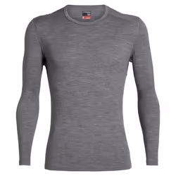 T-Shirt Randonnée Homme Icebreaker 260 Tech Crewe - Gris - Manches Longues - Respirant