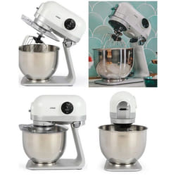 Robot Pâtissier - Blanc - 5L - 1200W - 6 Vitesses - Acier Inoxydable