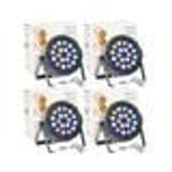 Pack de 4 Projecteurs Par Ibiza Light THINPAR-18X1W RGB - DMX Télécommande Extra-plats LED Soirée Dj Club Fête Discothèque