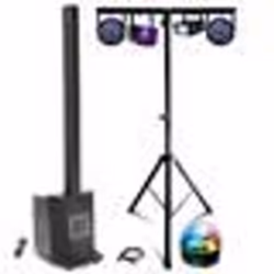 Pack Sono DJ Enceinte colonne avec caisson 480W RMS 10/25cm BST MEGAMAX-TOWER - 5 Effets Lumière LED - Support Lumière - Soir ...