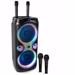 Pack Karaoké Enceinte 1000W USB Bluetooth TWS Ibiza Sound COLUMBA-KARAOKE - 2 Micros Sans Fil VHF - 2 Micros Filaires - Soiré ...