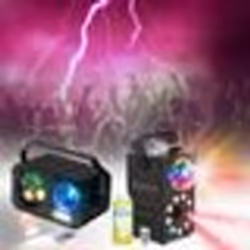 Pack Lumières IBIZA LIGHT - Jeu Lumière 3-en-1 Gobo Strobe Astro - Machine Fumée LEDS RGB FOGGY-ASTRO Dj Soirée Anniversaire ...
