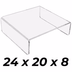 Base En Metacrylate 6mm Pour Moniteur Pc. Mesures : 24cm (LARGEUR) X 20cm (PROFONDEUR) X 8cm (HAUTEUR)