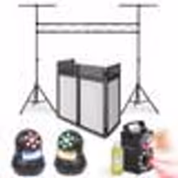 Pack Lumière Machine Fumée LED 700W - Portique Ibiza SLB001 - Régie Booth DS30 - 2 Lyres Wash 30W - Soirée Fête Dj Mariage Pr ...