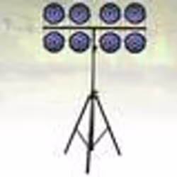 Pack Lumière Pied Support SL002 - 8 Projecteurs Party Par 18x1W RGB DMX - DJ Mobile - Soirée - Mariage - Anniversaire