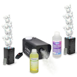 Pack Lumière Machine fumée 400W Party Light & Sound PARTY-SM400 - 2 Machines à Bulle LED BUBBLE-DREAM - Liquides inclus - Soirée DJ