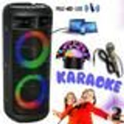 Enceinte Karaoke Enfant USB Bluetooth Ibiza SIGMA20 sur Batterie 100W - 2 micros - Fête - Boum - Anniversaire