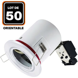 Europalamp - 50 Supports Spot bbc Orientable Blanc IP20 avec Douille GU10