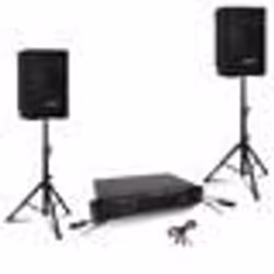 Pack Sono 2 Enceintes Passives Ibiza XTK8-MKII 8 200W - Ampli 2x240W AMP300-MKII - Pieds support - Câbles Speakon - Soirée Fê ...
