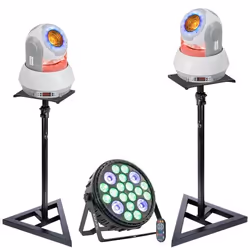 Pack Ibiza 2 Lyres STAR-BEAM 40W - 2 Pieds Supports - Projecteur BIG-PAR 16x4W RGBW 4-en-1 30W UV - Soirée Fête Dj Mariage Cl ...