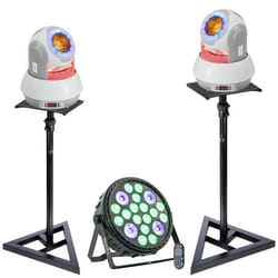 Pack Ibiza 2 Lyres STAR-BEAM 40W - 2 Pieds Supports - Projecteur BIG-PAR 16x4W RGBW 4-en-1 30W UV - Soirée Fête Dj Mariage Club