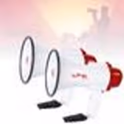 Pack 2 Mégaphones rechargeables 20W LTC MEGA20W Portée 250m - Haut parleurs Supporter Manifestation Fête Soirée Sport
