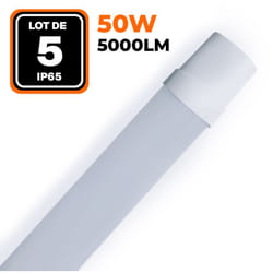 Europalamp - lot de 5 réglettes led 50W 5000LM 60CM étanche IP65