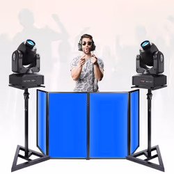 Pack 2 Lyres Spot DMX PARTY-SPOT7 10W - 2 pieds Supports SST02 - Facade 120cm Lycra