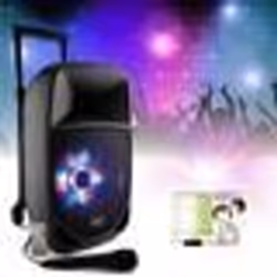 Enceinte mobile Bluetooth USB 300W PARTY-8LED Tuner Micro Karaoke - Réveil lampe Haut-parleur BT LTC BT-WAKEUP Musique Animat ...