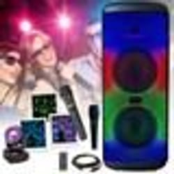 Enceinte Karaoke Bluetooth Lumineuse sur batterie 600W Mooving ELECTRO-SOUND600 TWS USB - 2 Micros - Mini Lyre Astro - Fête Soirée