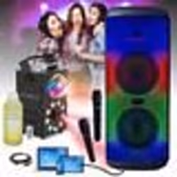 Pack MOOVING SOUND - Enceinte Karaoké Nomade 600W USB Bluetooth SD - 2 Micros - Machine Fumée LED FOGGY-ASTRO Anniversaire Ca ...