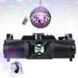 Enceinte Compacte Bluetooth LEDS USB SD FM PARTY-FALCON - Boule Disco LEDS Rotative - Jeu Lumière Astro RGB Rotatif Musique Fête