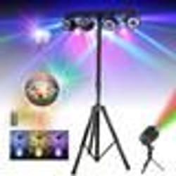 Pack Lumière Pied Portique DJ BOOST-LIGHT70 4 Projecteurs - Jeu Lumière Extérieur Faisceaux - Boule Disco LEDS RGB ASTRO-BALL8 Fête