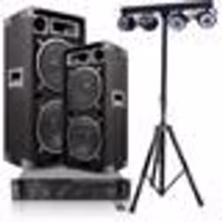 Pack Sono Enceintes Ibiza STAR210 2x1000W - Ampli 2x800W AMP1000-MKII - Portique Projecteurs Par BOOST-LIGHT70 Soirée Fête Dj