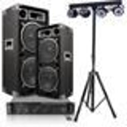 Pack Sono Enceintes Ibiza STAR210 2x1000W - Ampli 2x800W AMP1000-MKII - Portique Projecteurs Par BOOST-LIGHT70 Soirée Fête Dj