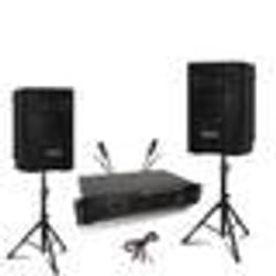 Pack Sono 2 Enceintes Ibiza XTK10-MKII 10 300W - Ampli 2x240W AMP300-MKII - Pieds support - Câbles Speakon - Soirée Fête DJ Club
