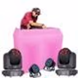 Pack Ibiza Régie DJ Booth Facade DS40 - 2 Lyres Spot 100W B-Eye 6x10W DMX - 2 Projecteurs PAR - Soirée Mariage Fête Pro