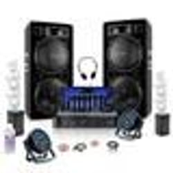 Pack Sono DJ 2 Enceintes 2x1500W Ibiza STAR212 - Ampli AMP1000-MKII 2x800W - Table de Mixage DJM102-BT - 2 PAR - 2 Machines Bulles