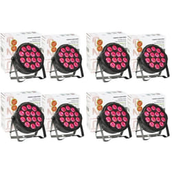Pack 8 Projecteurs Par THINPAR-14x6W-RGBW Ibiza Light Télécommande DMX Extra-plats Soirée Ambiance Dj LED Bar Fête Club Discothèque