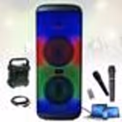 Enceinte Portable sur batterie 600W Karaoke USB Bluetooth Mooving ELECTRO-SOUND600 - 2 Micros - Enceinte extérieur PARTY-BAGG ...