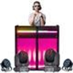Pack Lumière Ibiza Régie DJ Booth Facade DS30 - 2 Lyres Spot 100W B-Eye 6x10W DMX - 2 Projecteurs PAR - Soirée Fête Pro Mariage