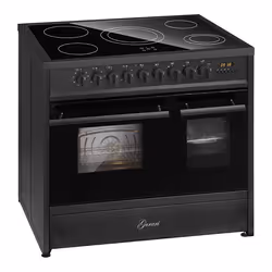 Cuisinière vitrocéramique - GURARI - GCH E 912 DF BL - 90 cm - Double four électrique - Noir