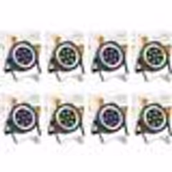 Pack de 8 Projecteurs Par Ibiza Light THINPAR-LED-RING Télécommande- 7x6W RGBW 4-en-1 48 LED SMD Soirée Dj Club Fête Bar DMX