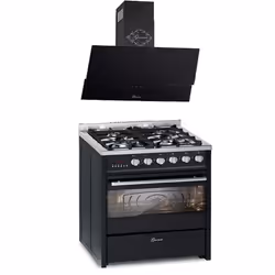 Cuisinière à gaz - GURARI - GCH E 610 BL+GCH 268 BL 6 PRIME - Four électrique 60 L - Inox - 8 modes de cuisson