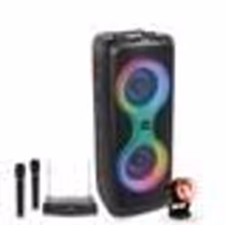Pack Enceinte Karaoké sur batterie 700W Bluetooth USB TWS LED Ibiza Sound COLUMBA700 - 2 Micros Sans Fil - Effet Astro LED RG ...