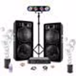 Pack Sono DJ 2 Enceintes Ibiza STAR212 2x1500W - Ampli 2x800W AMP1000-MKII - 2 Machines à Bulles - Portique Lumières PAR LEDR ...