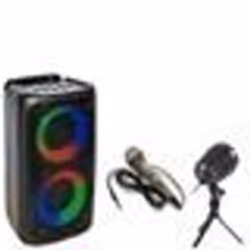 Enceinte Lumineuse sur batterie USB Bluetooth Karaoke Enfant PARTY LEO-250 - Micro - Jeu de Lumière - Boum - Anniversaire