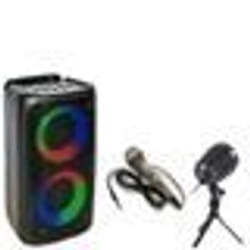Enceinte Lumineuse sur batterie USB Bluetooth Karaoke Enfant PARTY LEO-250 - Micro - Jeu de Lumière - Boum - Anniversaire