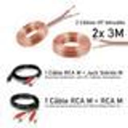 Pack Ampli Sono Ibiza Sound 2 x 240W AMP300MKII - Câble HP Haut Parleur 3m - Câble RCA/RCA - Câble PC/RCA DJ