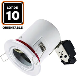 Europalamp - 10 Supports Spot bbc Orientable Blanc IP20 avec Douille GU10