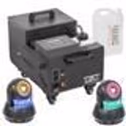 Pack Lumière Machine à Fumée Lourde 1500W - 2 Lyres 30W Spot Ibiza Light - Soirée Fête Danse Dj Mariage