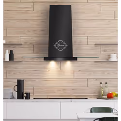 Hotte aspirante murale - GURARI - 466 90 BL Pr - 90 cm - 1000 m³/h - Noir avec verre